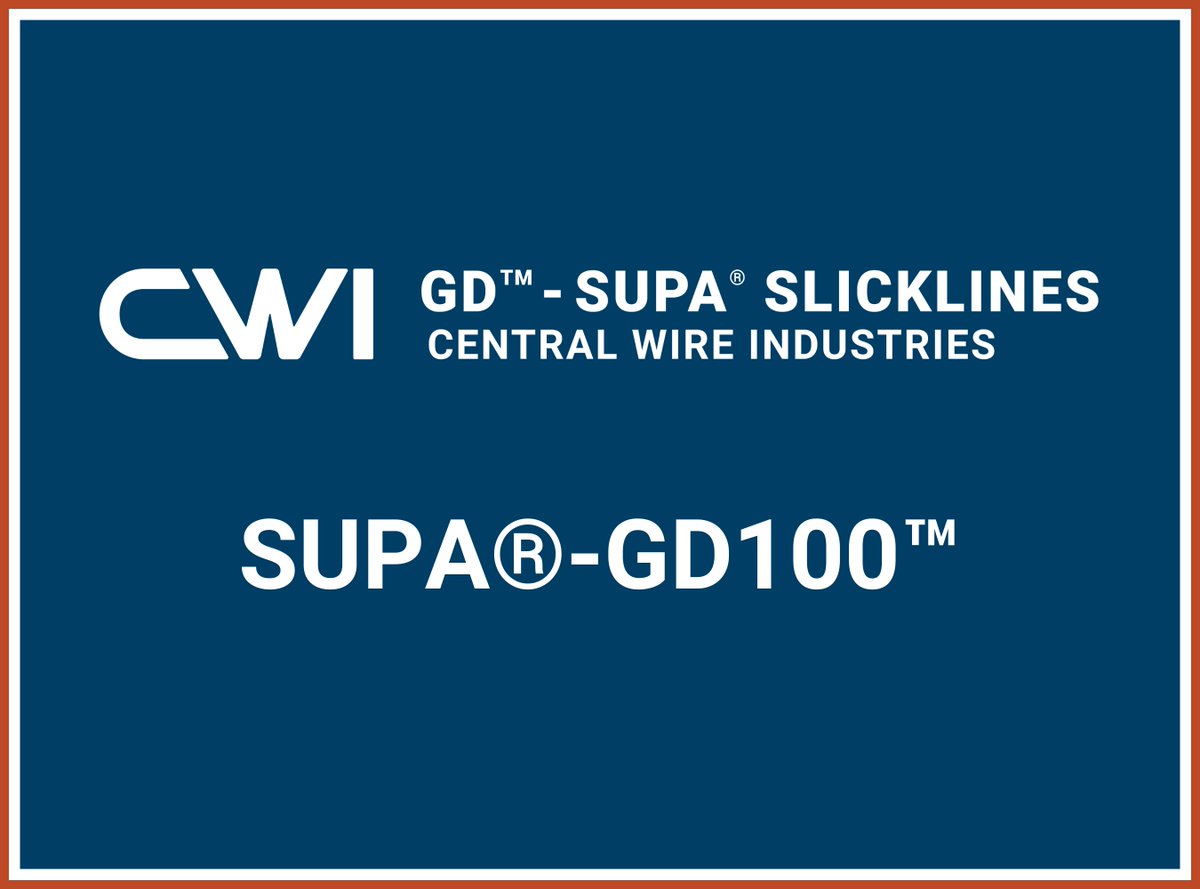 CwiGdsupa's tweet photo. SUPA®-GD100™ slickline wireline is a highly alloyed duplex stainless suitable for well conditions with aggressive concentrations of CO₂, H₂S and Chlorides. Visit our website to get your quote today, https://t.co/Qo3FD34AfO. #centralwire #slickline #gd100 https://t.co/eDchFzXNfm