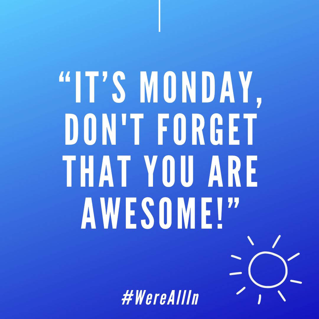 careersatflvs's tweet photo. Happy Monday! Have a day as awesome as you! 💙
#teamFLVS #wereallin #motivationmonday https://t.co/xNsfkR88BA