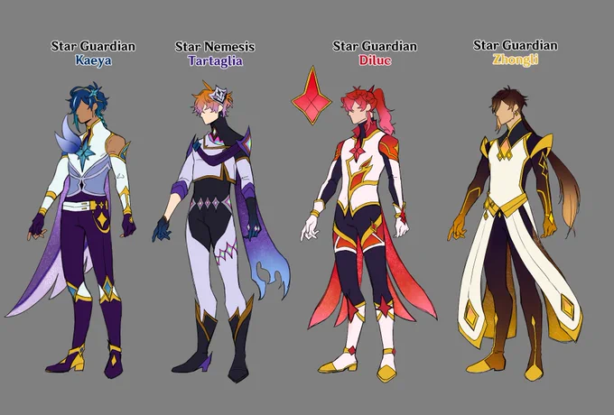 Thanks for encouraging my cringe. Here's a ref of the star guardian AU haha 