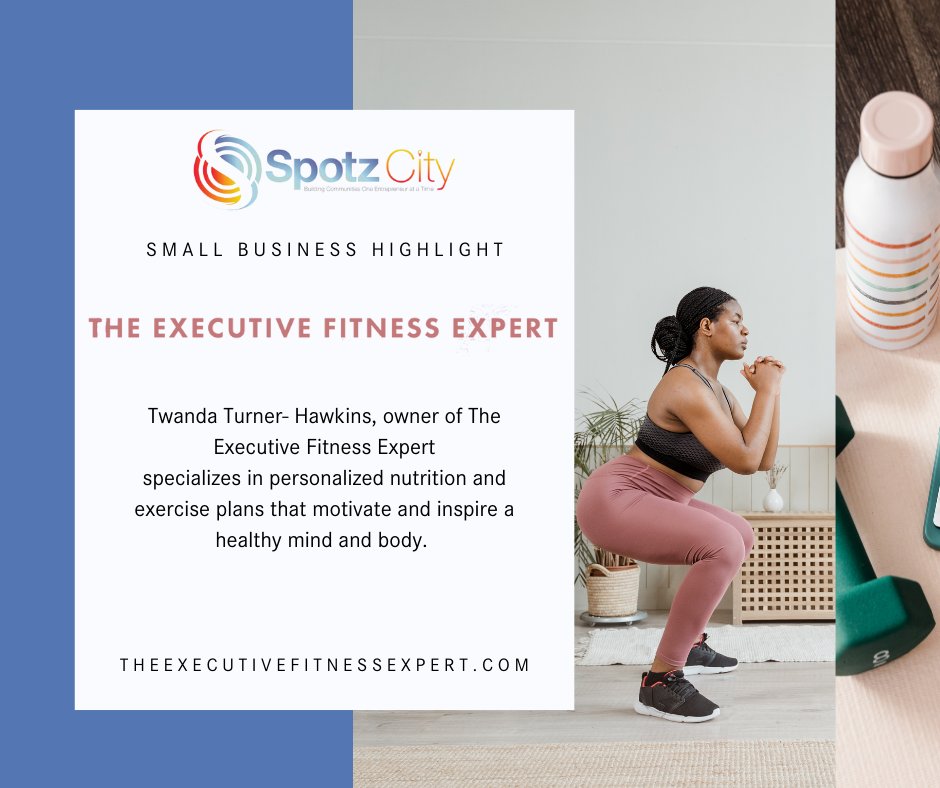 SpotzCity's tweet photo. Twanda Turner- Hawkins, owner of The Executive Fitness Expert, specializes in personalized nutrition and exercise plans that motivate and inspire a healthy mind and body.

https://t.co/ZDbavRZf6b 

#mondaymotivation #wellness #chicagopersonaltrainer #womanownedbusiness https://t.co/CgGMtC8ZkV