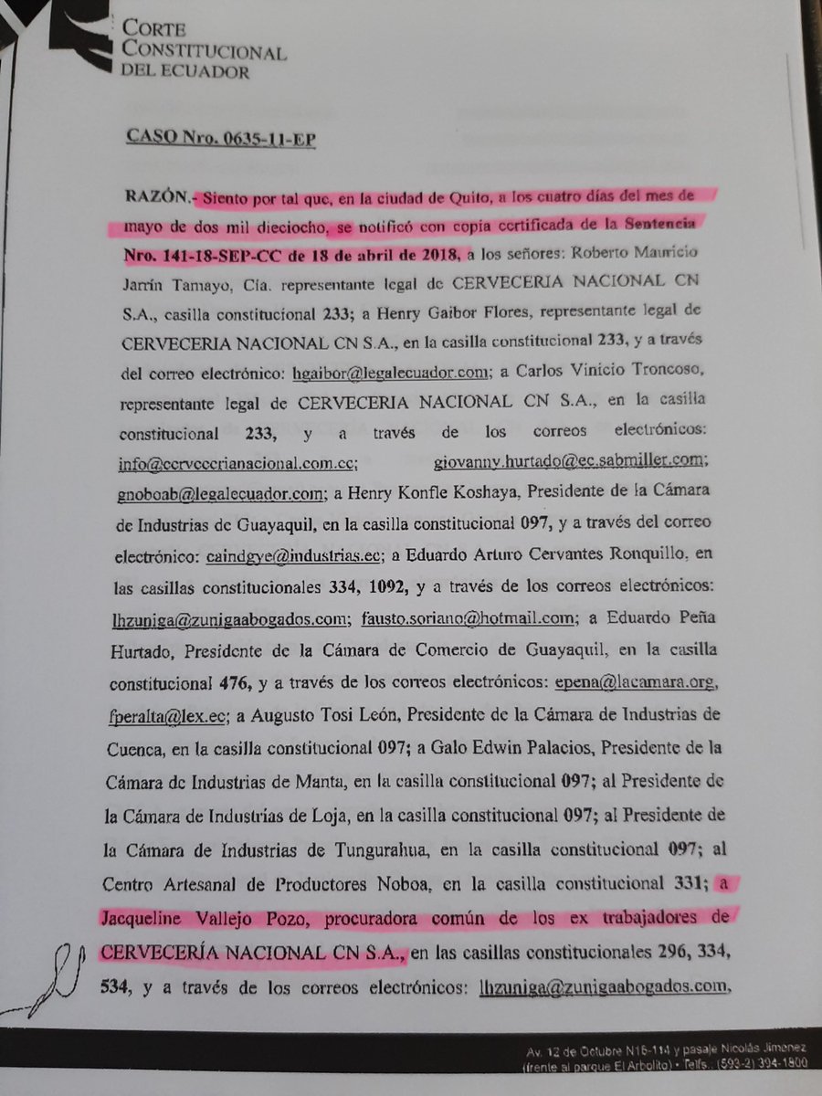 ex_cerveceria's tweet photo. #ATENCIÓN @Alozpra Si @ex_cerveceria hoy tenemos una sentencia es gracias a la inclaudicable defensa de nuestros abgs. @ViterboZevallos #LHZuñiga @DrJulioCueva #EdwinSalazar y a nuestra incansable lucha en las calles junto a nuestra PC @ExijoJusticiaCN...1/2 https://t.co/yAStGT0hIQ