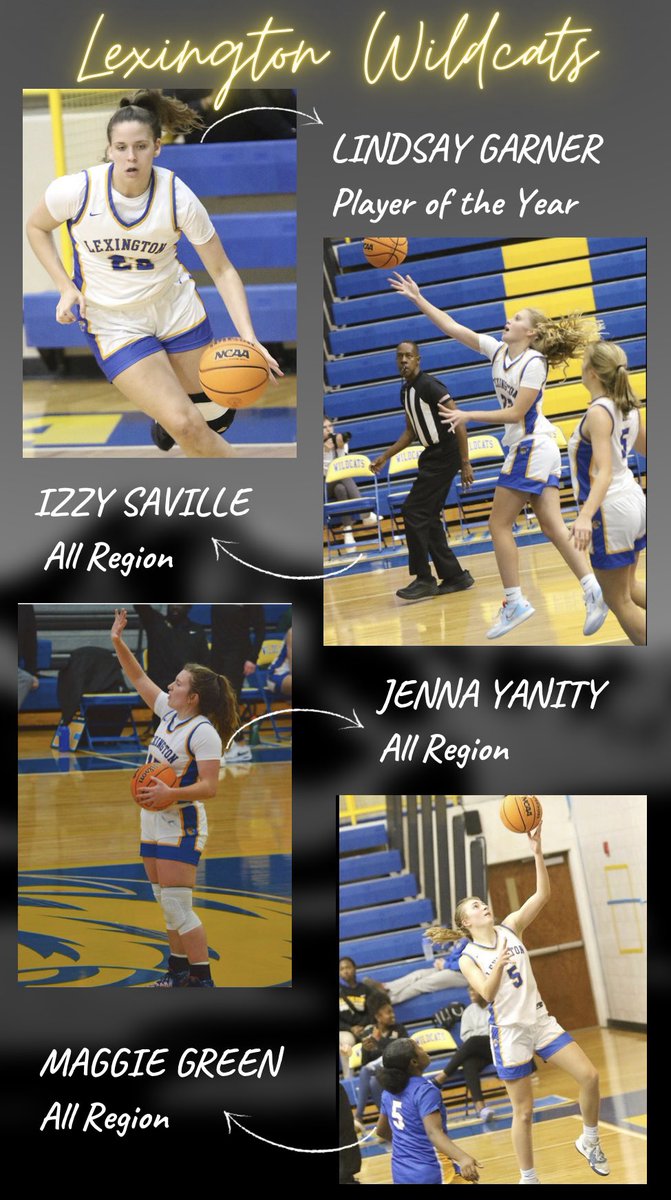 Lexington Womens Basketball (@lexingtonwbb) on Twitter photo Congrats to our Wildcats!! @Lgarner2324 Co- Player of the Year! <a href="/IzzySaville/">Izzy Saville</a> All Region! <a href="/JennaYanity/">Jenna Yanity</a> All Region! <a href="/MaggieG38095166/">Maggie Green</a> All Region! Your hard work paid off… keep chopping wood💪💪💪 #beTHATteam Congrats to our Wildcats!! @Lgarner2324 Co- Player of the Year! <a href="/IzzySaville/">Izzy Saville</a> All Region! <a href="/JennaYanity/">Jenna Yanity</a> All Region! <a href="/MaggieG38095166/">Maggie Green</a> All Region! Your hard work paid off… keep chopping wood💪💪💪 #beTHATteam