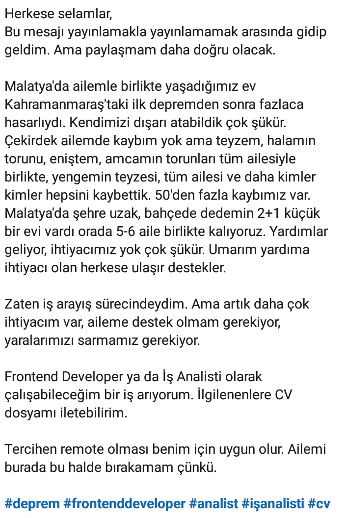 Şimdiden ilginiz için teşekkür ederim.