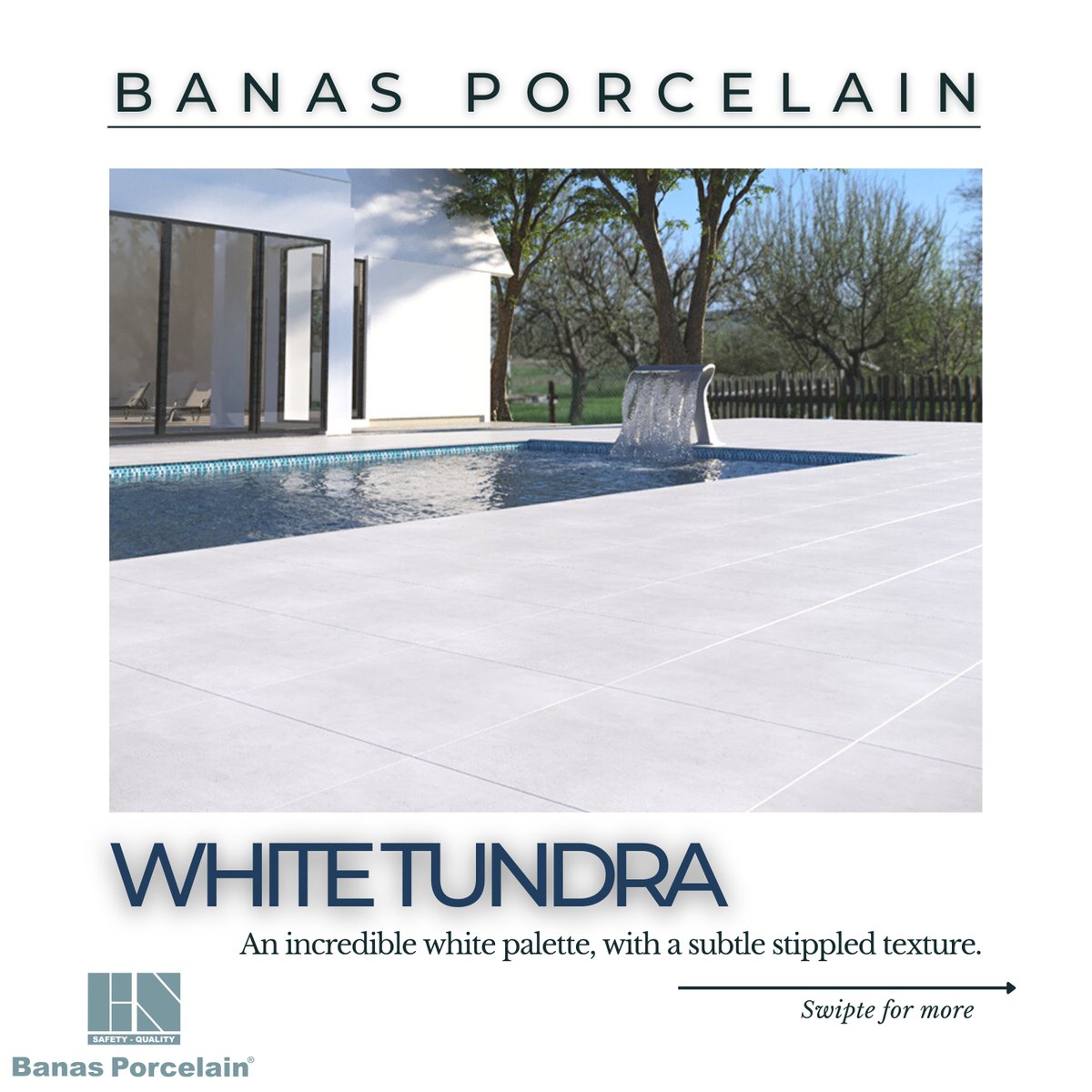 ⬜▫️ DISCOVER WHITE TUNDRA ▫️⬜An incredible white palette, with a subtle stippled texture.
🍹Discover your #summervibe with <a href="/banasporcelain/">Banas Porcelain</a> and discover our Vita 2 &amp; 3 Collections today. 🌴

banasporcelain.com
#banasporcelain #porcelain #landscapelife