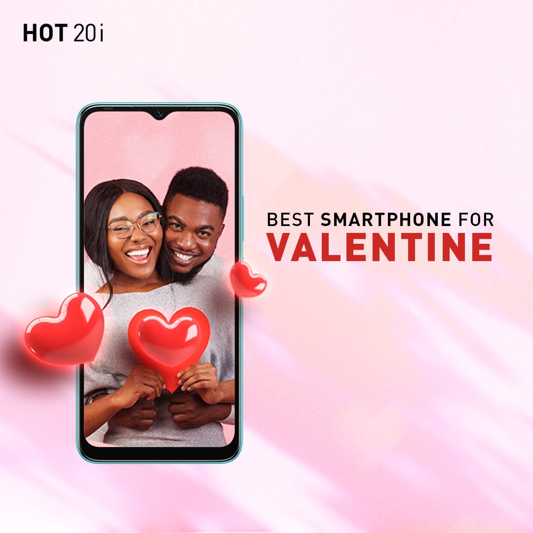 InfinixNigeria's tweet photo. Nothing says "I love you" more like a brand new InfinixHot20i for your love this valentine. 💕📱 
 #FastAndFunHot20i https://t.co/1fuJ19TsxM
