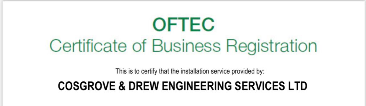 We're officially <a href="/OFTEC/">OFTEC</a> certified. Well done team 👏 This 'competent persons scheme' recognises that we are approved to install oil, solid fuel and renewable heating equipment and to maintain oil and solid fuel systems.
#OFTEC #registration #Assured #Heating #Systems
