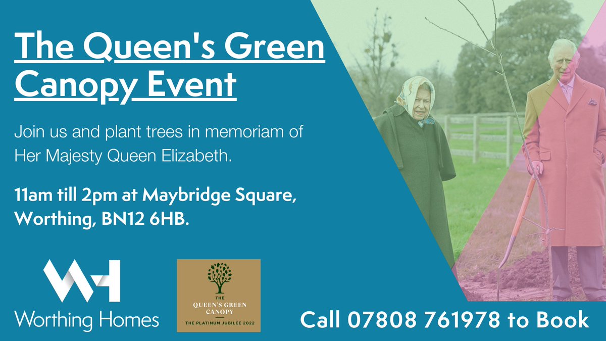 Join us this Friday 11am till 2pm and plant trees in memoriam of Her Majesty Queen Elizabeth.

Click the event below for more information and to book your FREE space.👇
fb.me/e/3lawYTFTf

#CommunityEvent #QueensGreenCanopy #Worthing