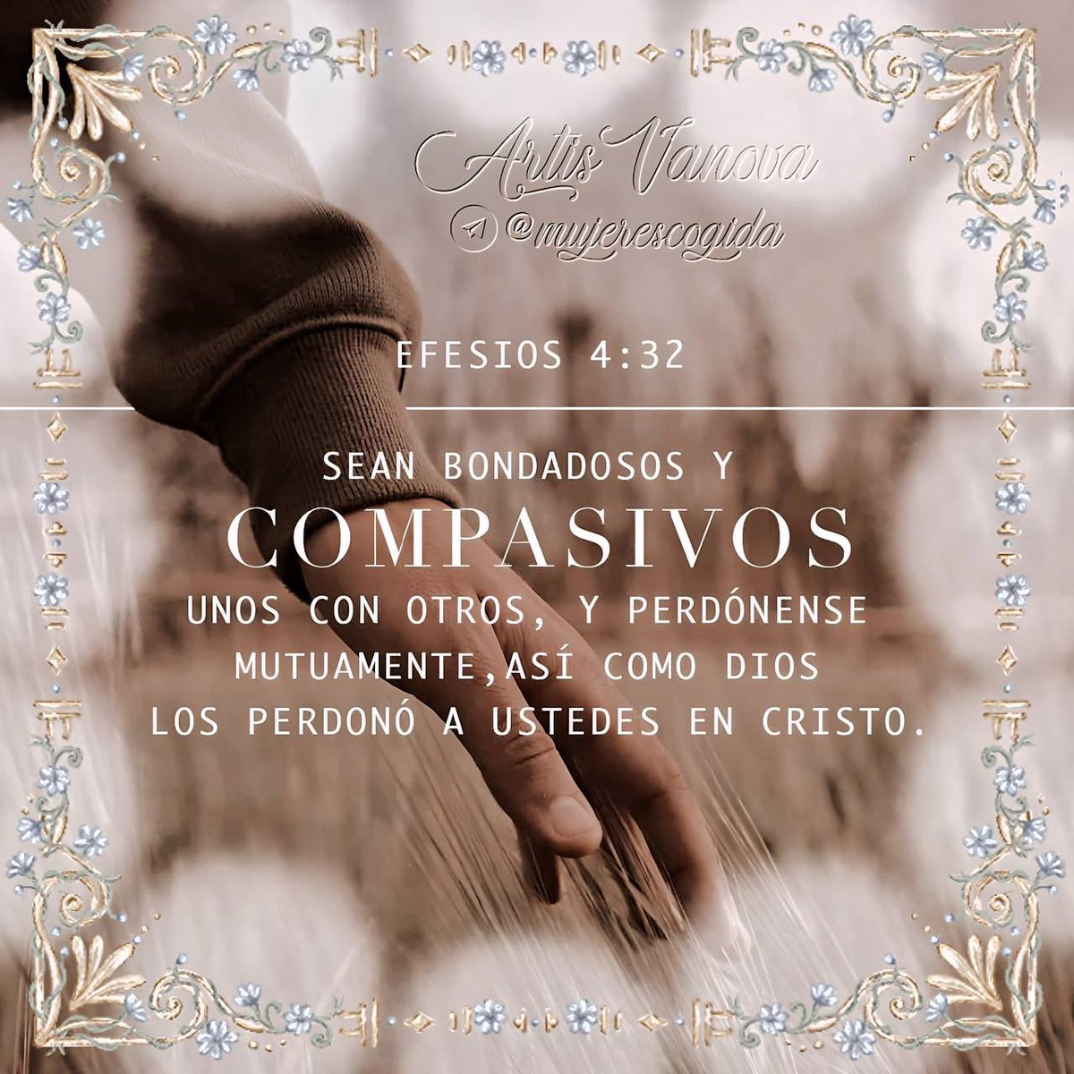 mujerescogida_'s tweet photo. Antes sed benignos unos con otros, misericordiosos, perdonándoos unos a otros, como Dios también os perdonó a vosotros en Cristo. Efesios 4:32

#podtalescristianas #lindasediciones #vanneedartiez #vanneeartiez #edits #postalesdebendicion #mujerescogida #edicionesmujerescogida https://t.co/RnfBLXH3GN