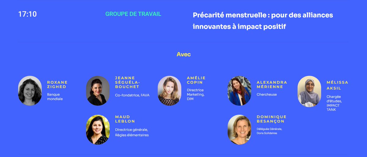 📢Aujourd'hui a lieu le 1er Sommet de la Mesure d’Impact avec l’<a href="/ImpactTank/">IMPACT TANK</a> #SMI2023.
Objectif : bâtir un #Newdeal4Impact

⏰A 17H10, nous soutenons notamment le groupe de travail mené par l’Impact Tank sur la #PrécaritéMenstruelle.

Inscriptions 👉bit.ly/3JZ6blD