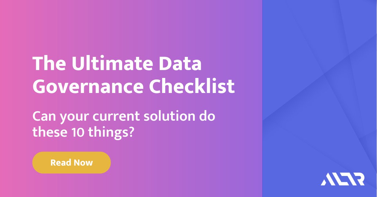 ❓Is your current #datagovernance solution all it's cracked up to be? Ask yourself these 10 questions...

altr.com/resource/blog-…