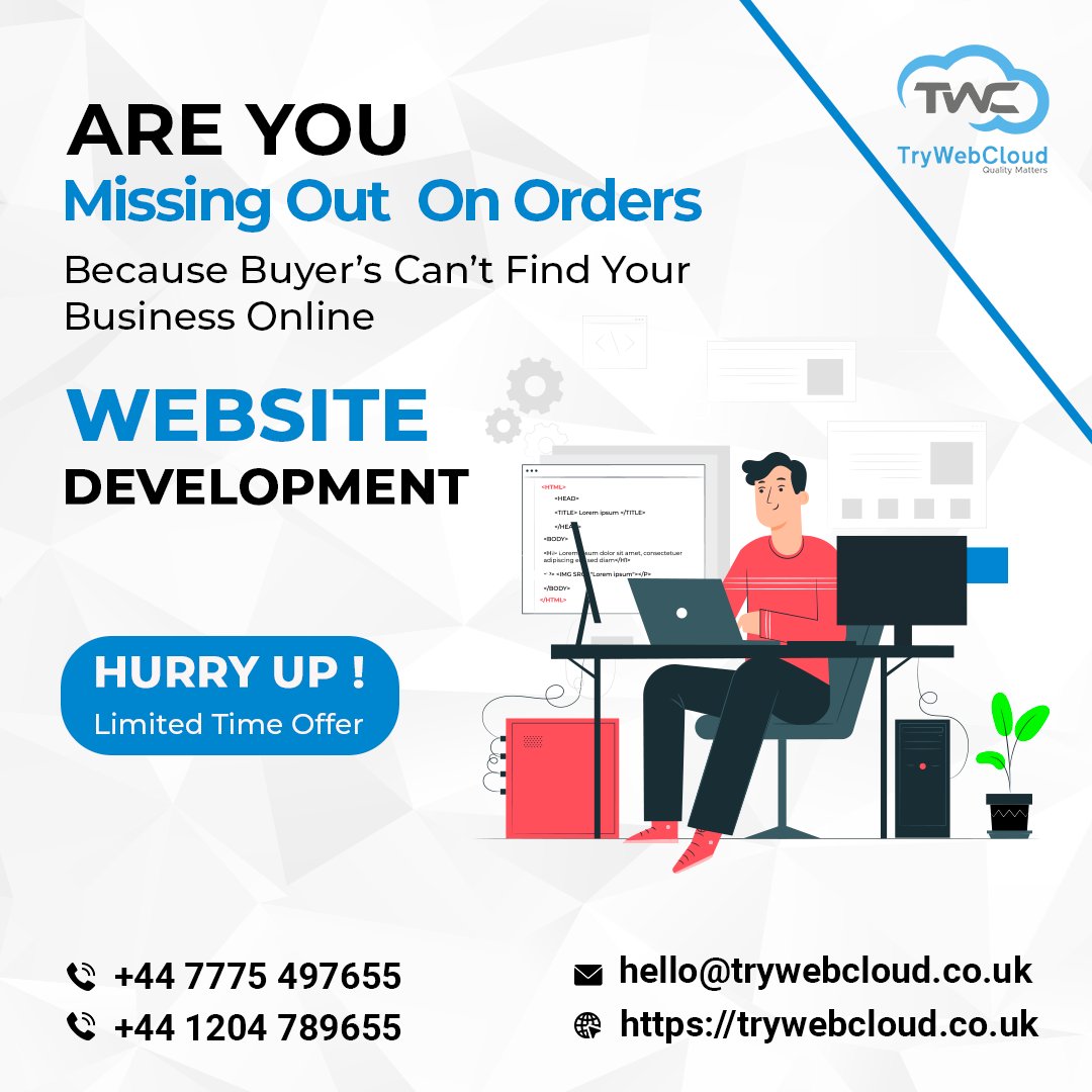 techwebcloud's tweet image. Are you looking for professionals to make your website? Then you are at the right place
Contact Us: +44 7775 497655, +44 1204 789655
Email: hello@trywebcloud.co.uk
Visit: trywebcloud.co.uk
#responsivewebsiteuk #webdevelopment #websitedevelopmentuk #trywebcloud #bolton #uk