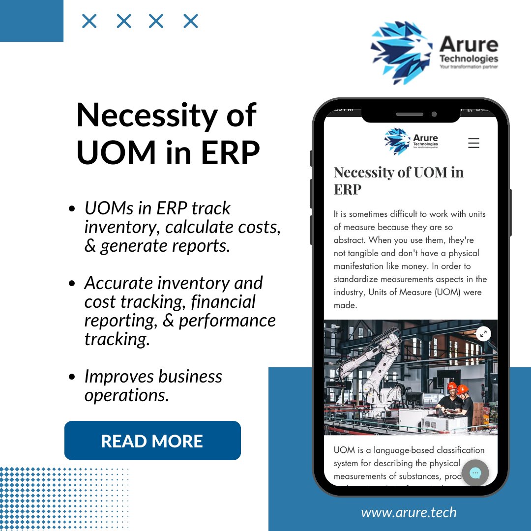 Aruretech's tweet photo. Why can't ERP live without UOM functionality? Head on to our website to learn more.

Read more: https://t.co/pbaH4ZApbn

#Arure #Technology #Industry #UOM #POS #Management #ERP #Business https://t.co/CWfRs0lni3