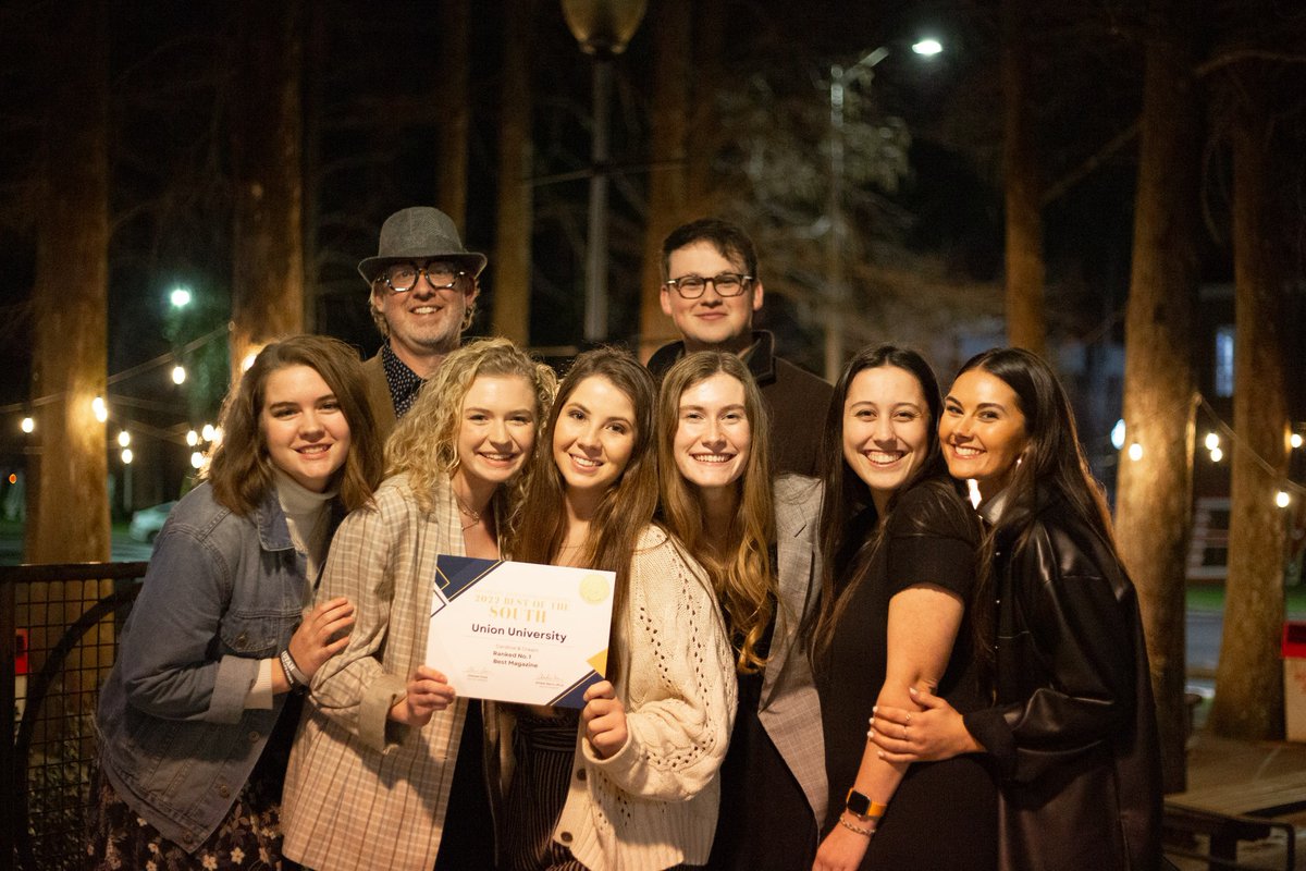 UnionUniversity's tweet photo. Union's student publication, Cardinal & Cream, took home the Best College Magazine of The South for the second year in a row! Help us congratulate these Bulldogs for all their hard work ๐๐พ
#WeAreUU #UnionUniversity #BestCollegeMagazine #SEJC #CollegeNewspaper https://t.co/B0afCbxsXV