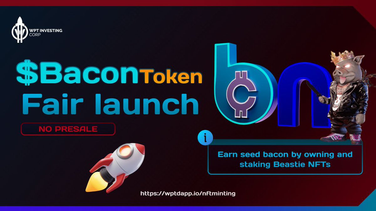 ShannonBrayNC's tweet photo. Are you ready for the launch of $bacon?
I'm excited for my friends over at @WPT_Investing! Oh, and $wpt is now available on β‘οΈ https://t.co/FRFGCRNGWa. β¬
οΈ https://t.co/n9ZkN7gup6