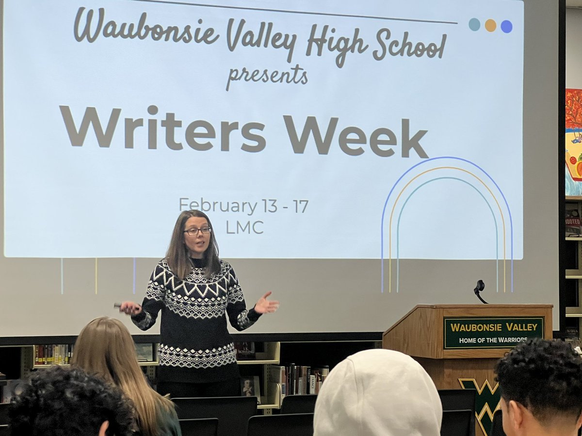 We are kicking off Writers Week thanks to a generous grant from IPEF! <a href="/WaubonsieValley/">Waubonsie Valley HS</a> <a href="/WVHSStipp/">Principal-Jason Stipp</a> <a href="/wvlmc/">wvlmc</a> <a href="/wv_english/">WV English</a> <a href="/ipef204/">IPEF 204</a>