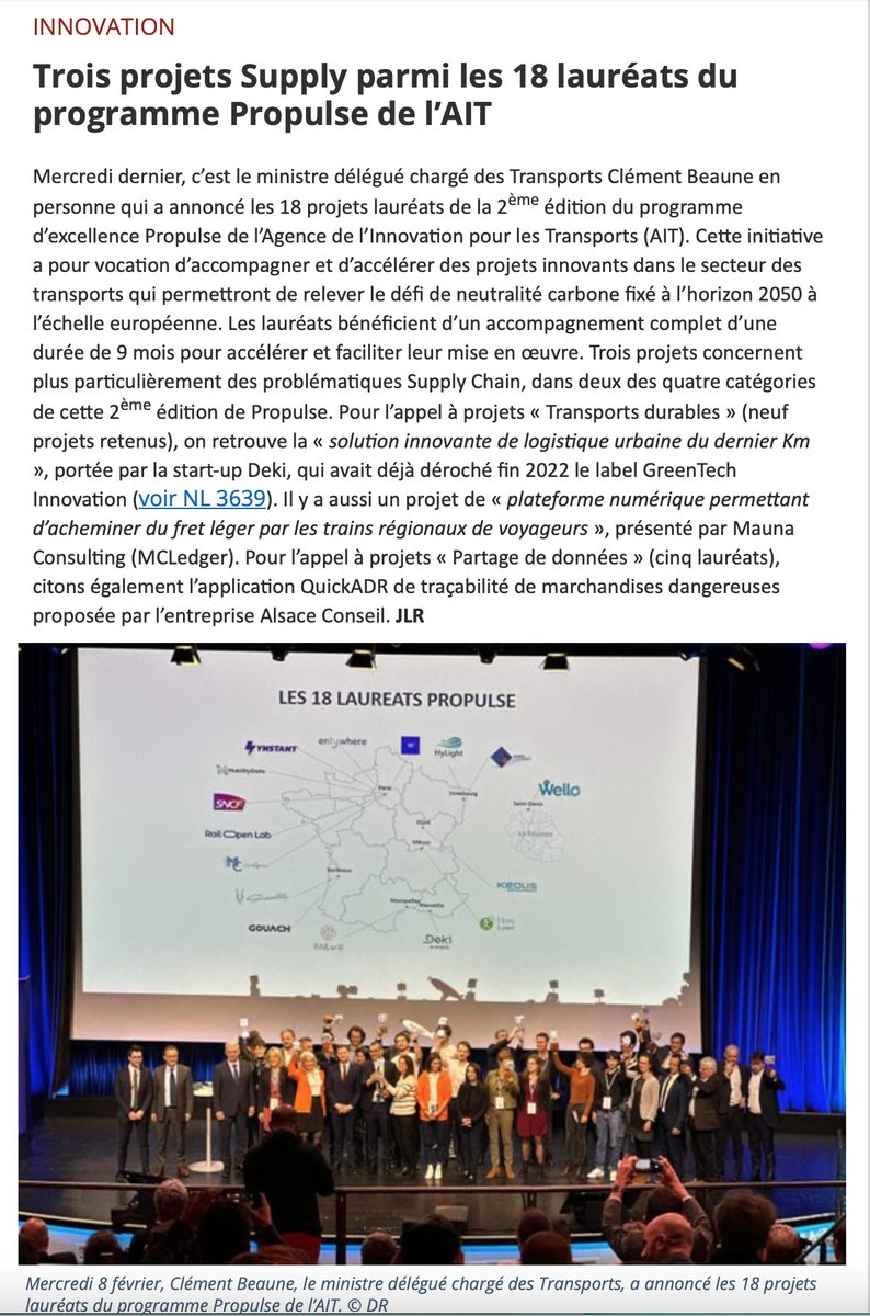 mc_ledger's tweet photo. Revue de Presse MCLedger, un nouvel article dans Supply Chain sur notre projet Lauréat Propulse 2023 "AffreTERvert" au forum AIT !

#supplychain #mcledger #innovation #propulse2023 #ForumAIT #AffreTERvert #transport https://t.co/6544SFew7w