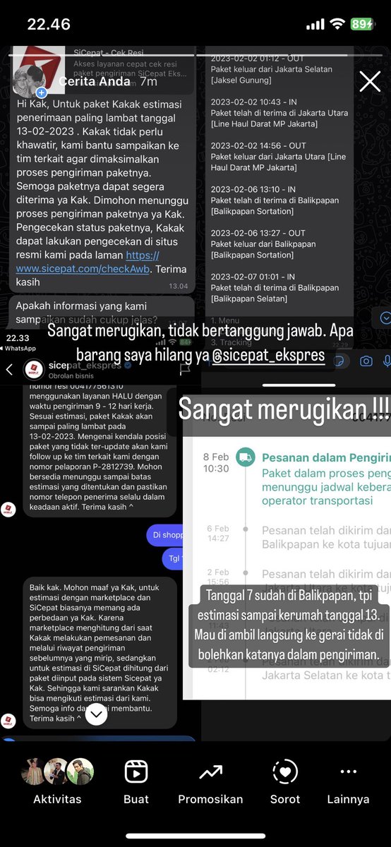 nurgi's tweet photo. @sicepat_ekspres  paket saya mana ya, hilang atau apa? Sudah hub smua CS tapi g ada solusi. Ada tanggung jawab nya tidak ? #ekspedisi #sicepat https://t.co/OviGXvsyrh