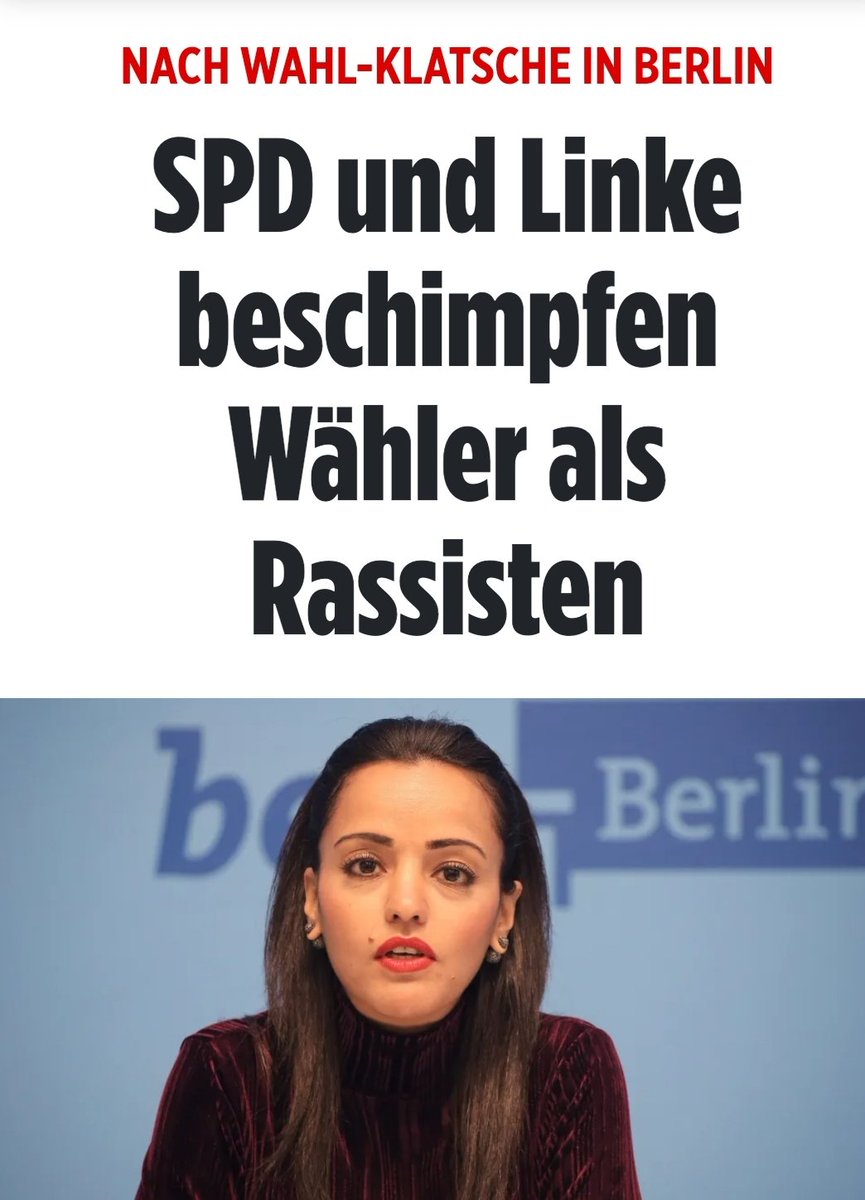 Wähler wollten Sicherheit und Ordnung.
Prominente SPD- und Linkenpolitiker werfen den Berlinern jetzt Rassismus vor – allen voran SPD-Promi Sawsan Chebli (44).

#BerlinWahlen2023