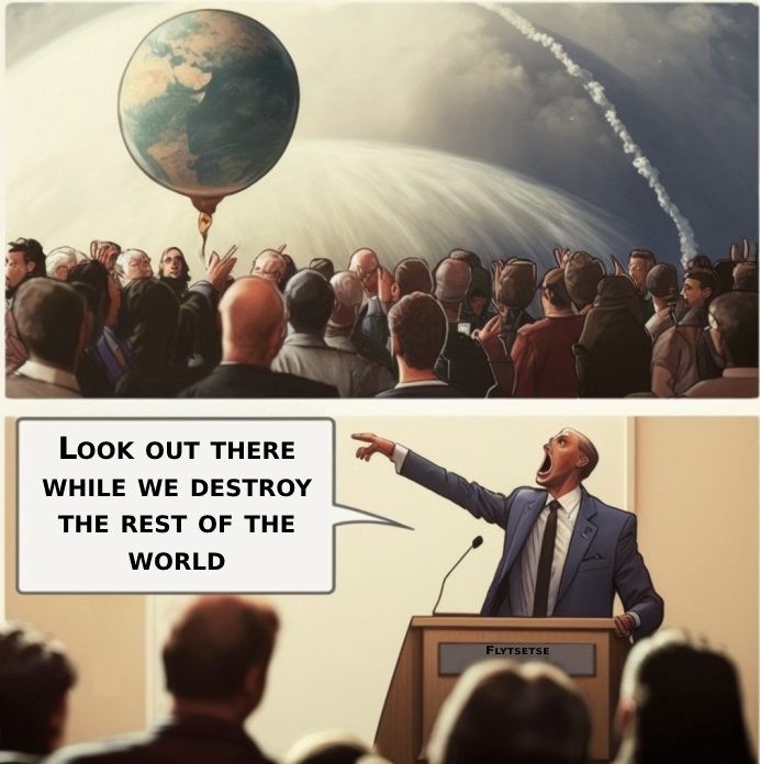 _flytsetse_'s tweet photo. Look out there while we destroy the rest of the world !
๐ฝ๐คก๐ฝ
#weatherballoon #BalloonShotDown #balloongate #balloonwars #Politics #politicians https://t.co/yLIJzJSMKi