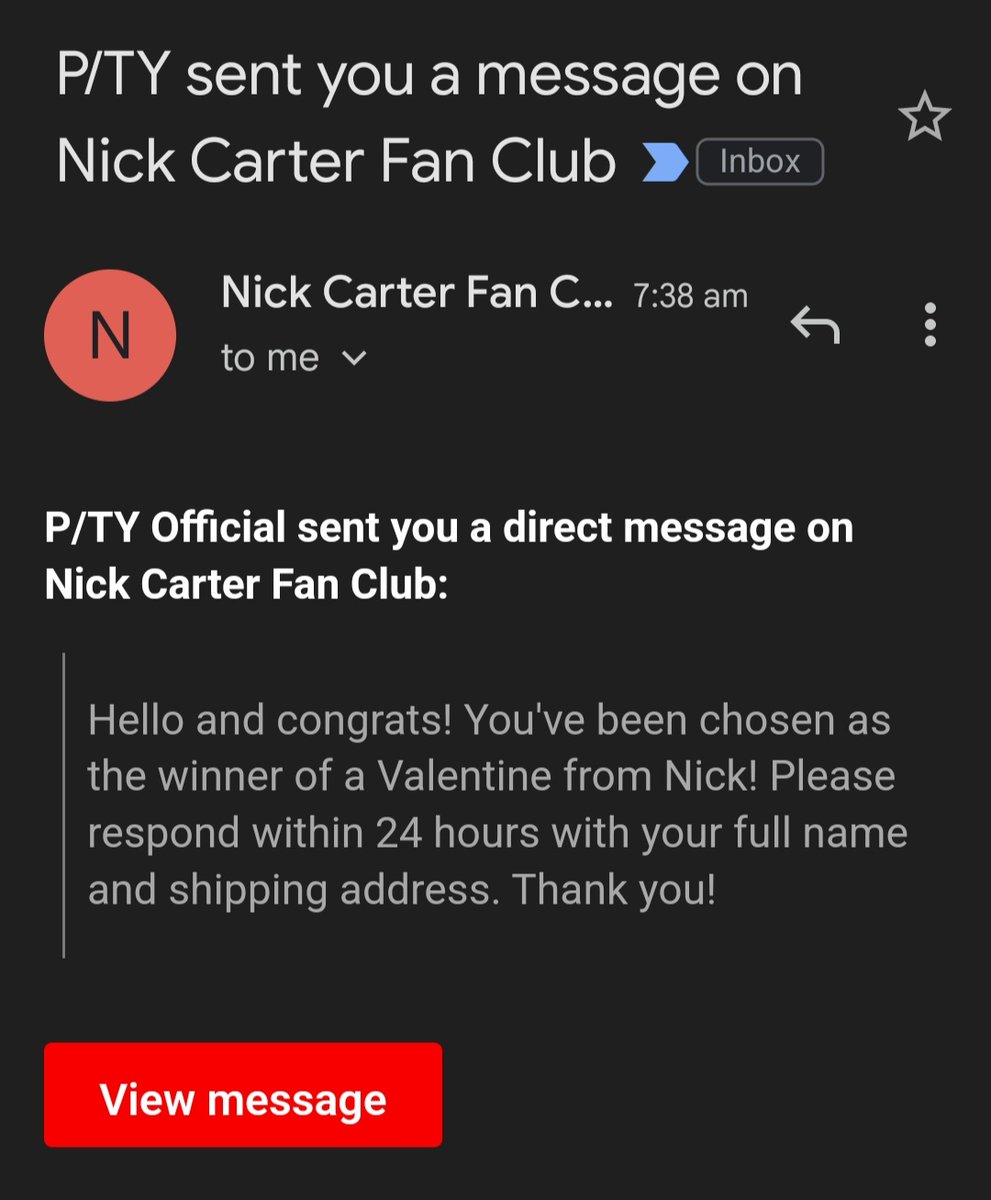 sapnasajnani's tweet photo. Thank you @nickcarter for choosing me as one of the winners of a signed Valentine by you. Love you ❤😘 https://t.co/6FnmdjBkr2