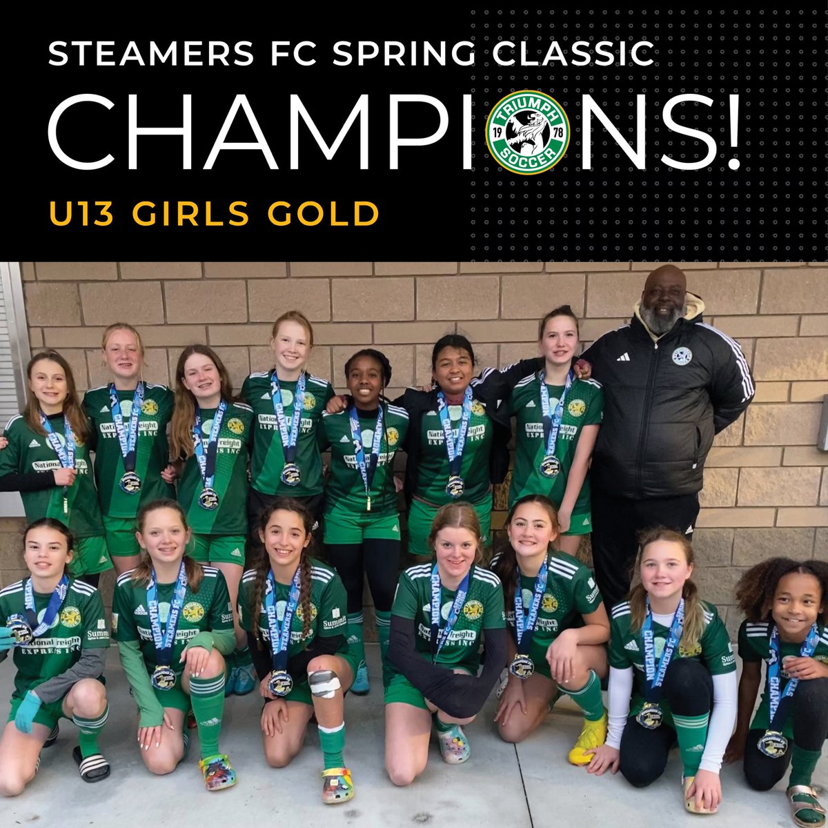 TYSAsoccer's tweet photo. Congrats to the U13 Girls Gold team for winning the Steamers FC Spring Classic this past weekend! 🥇#togetherwetriumph https://t.co/fGk3RBKS1Z