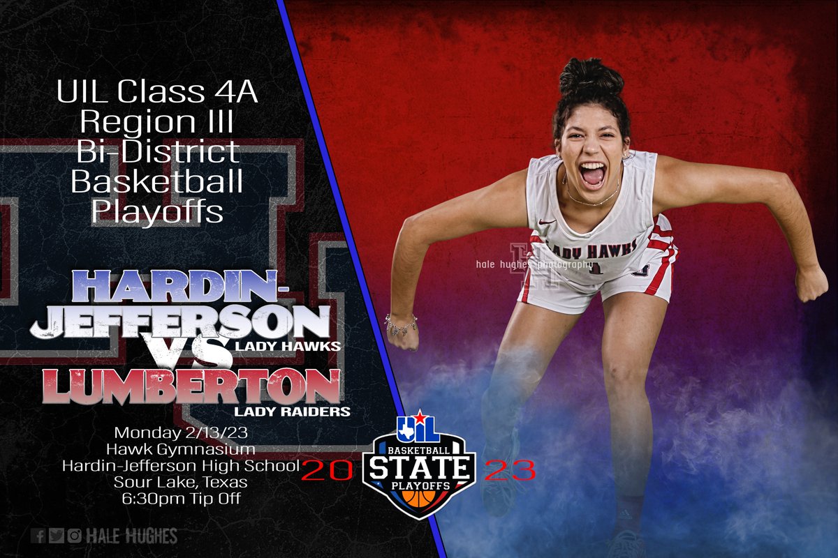 HaleHughes's tweet photo. Get Up for It Lady Hawks Basketball fans...
IT'S GAME DAY!!
🏀Hardin-Jefferson v Lumberton
💥Bi District Playoffs
🏟Hardin-Jefferson High School
📍Sour Lake, TX
🕔Tip-Off at 6:30p
#LadyHawksBasketball
#GameDay
#Playoffs
#TalonTime
@HJISD @saphirec98 @AshlyElamSports https://t.co/Mer7t2Uk5i