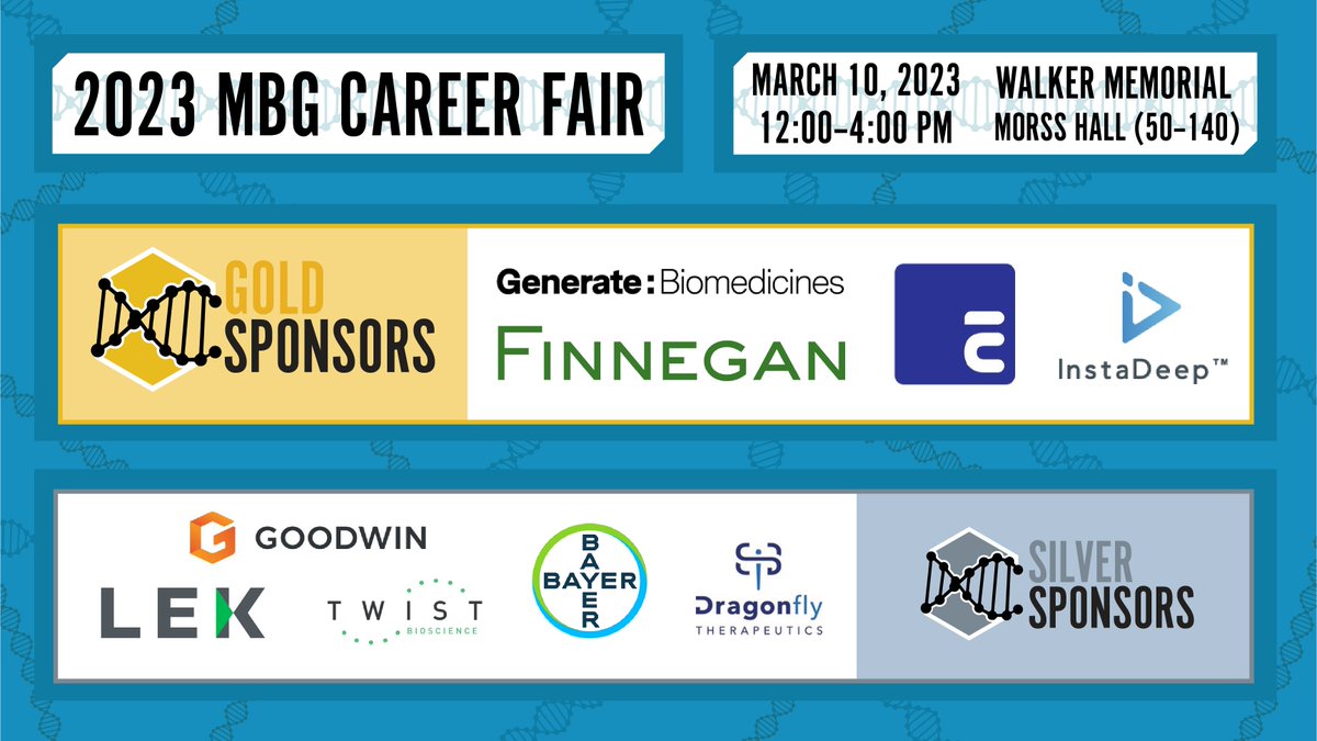 Looking for a job in biotech? Come to the MBG Career Fair on Friday, March 10, 12 - 4 PM to connect with representatives from 34 companies. Registration now open here: eventbrite.com/e/mit-biotech-…