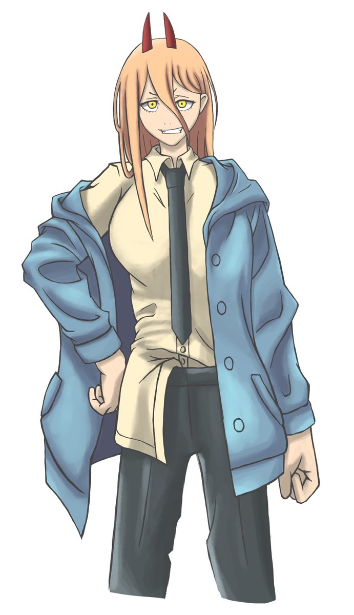 Voltokara's tweet photo. Drew her after watching chainsaw man https://t.co/7pPjCMdsXy