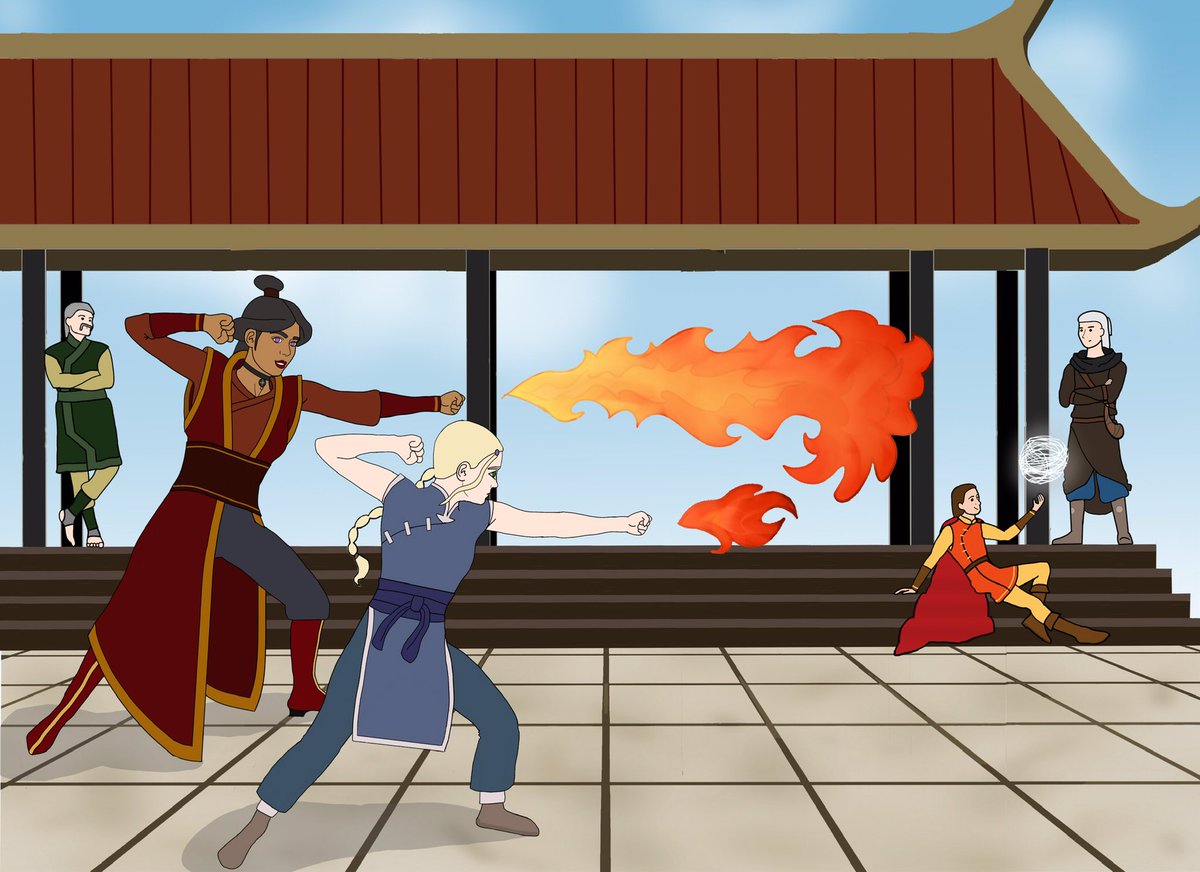 Feb 13 (sfw): Bond

Avatar!Ciri is having some family bonding time with her bending teachers.

<a href="/WtchrBowsNArrws/">Witcher Bows and Arrows</a>
#WitcherValentines
#bowsandarrows2