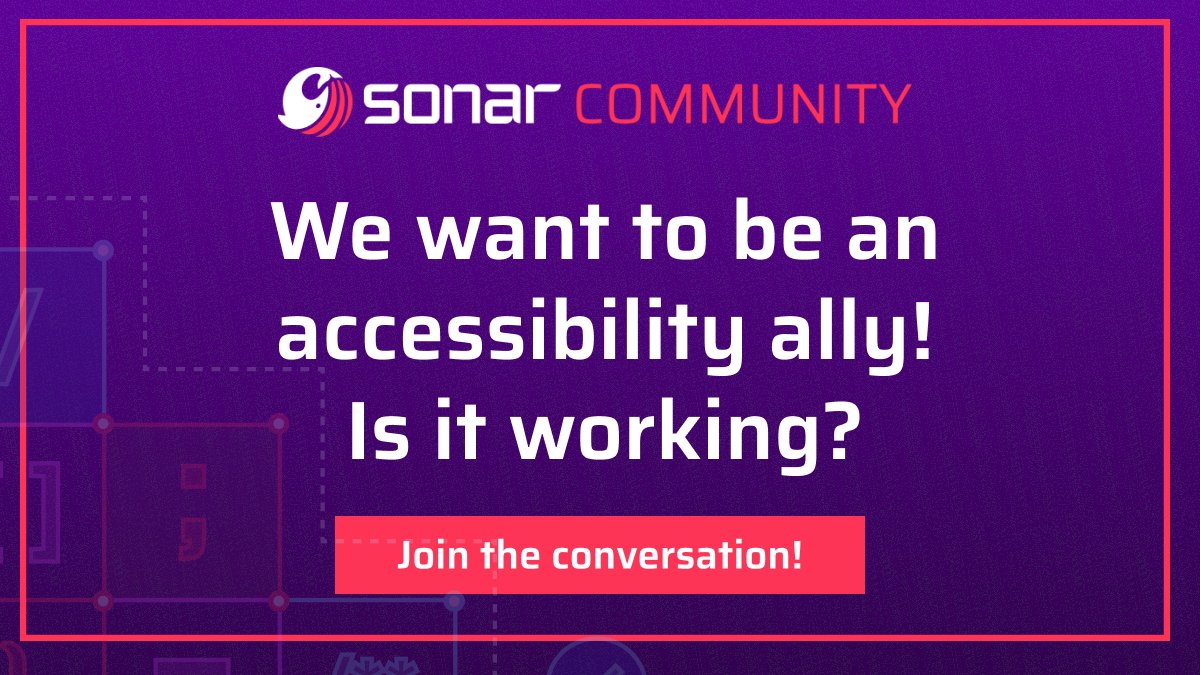 The <a href="/SonarQube/">SonarQube</a> team has worked diligently over the past few releases to make SonarQube more &amp; more accessible. In the pursuit to improve the flow/ user experience, we'd like ask you all to give us feedback on how you interact with SonarQube

Let us know!
community.sonarsource.com/t/we-want-to-b…