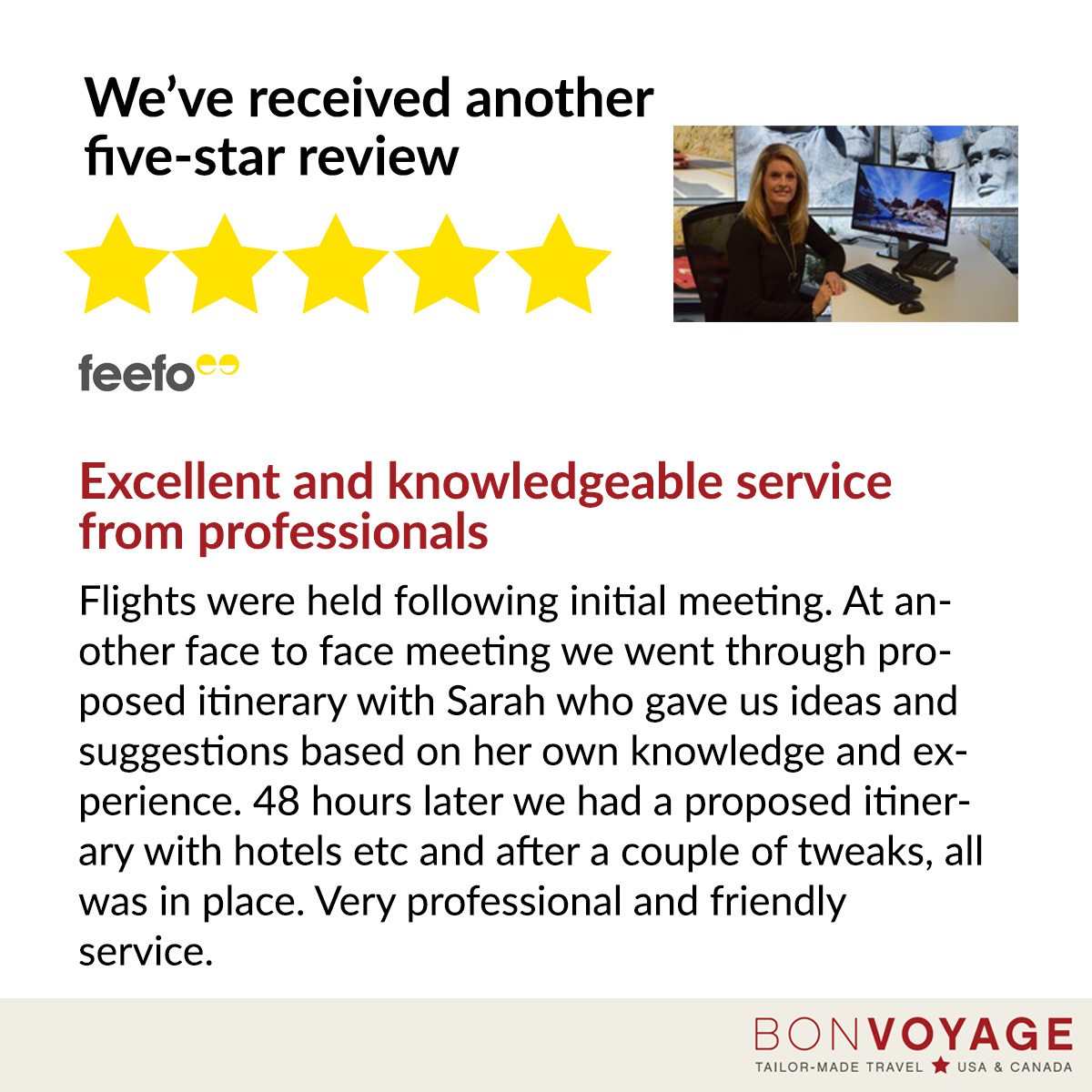 UsaExpert's tweet photo. Feedback Sunday

We're sorry (not sorry!) to spam your feed with some of the fantastic feedback our consultants have had for our clients this week. Well done #TeamBV!

@Feefo_Official #sundayfeedback #feedback #customerservice #customerscomefirst https://t.co/ufMFA9tJCf