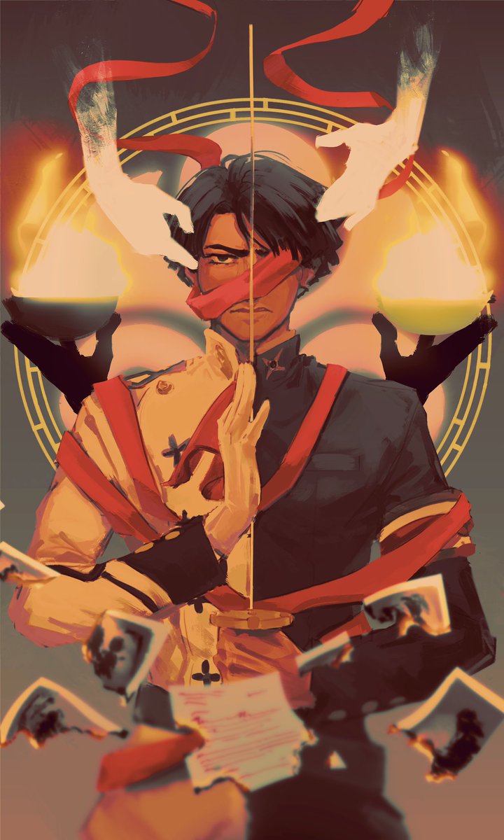 [ ace attorney ] my full kazuma piece for the justice tarot for <a href="/aatarot/">The Great Meiji Tarot 🌸 Complete, thank you!</a> ! thank you so so much for having me :D ❤️