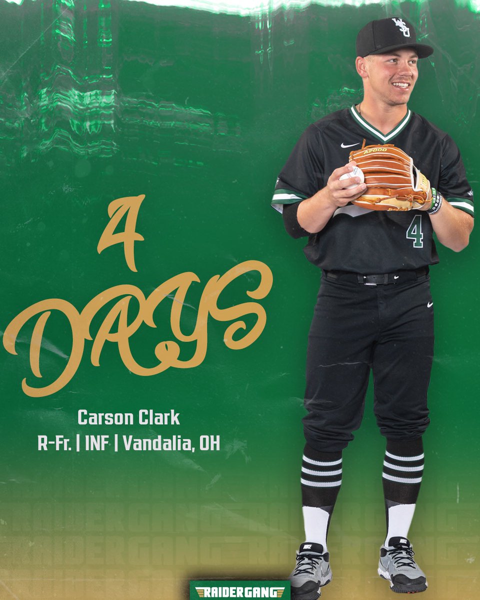 WSURaidergang's tweet photo. We play baseball this week‼️

Today's countdown features @carsonclark21, a redshirt freshman infielder out of nearby Vandalia-Butler HS. https://t.co/5Tt4sfuQAY