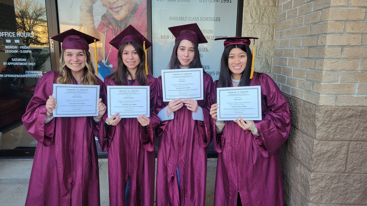 KennedaleCTE's tweet photo. We had another group finish! Congrats to Ashley Jensen, Aubrey Yingling, Mya Phan, and Jenny Phan on completing their CNA course! These students will be eligible to sit for an upcoming CNA test to complete their CNA certification! #KHSCTE https://t.co/eNa03hSN6T