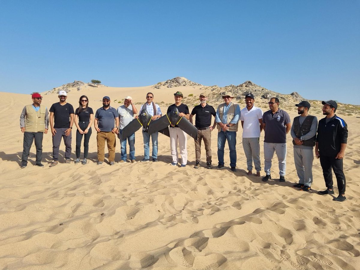 EagleNXT's tweet photo. The #eBeeX drone was selected to be part of the Oman Field Trials for locust control organized by @FAO &amp; Ministry of Agriculture.  

Demos took place in the desert, where the eBee X successfully performed under challenging temperatures and sandy terrains: https://t.co/nZIii7JEJk https://t.co/q6esoGqnle