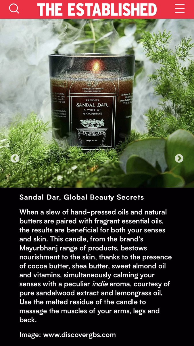 theestablished.com/self/health/8-… at @BelgadiaPalace we are always thinking of innovative ways to showcase Mayurbhanj, the Harta beauty line with #globalbeautysecrets  was out first start in the wellness industry! Thank you as always for your support !