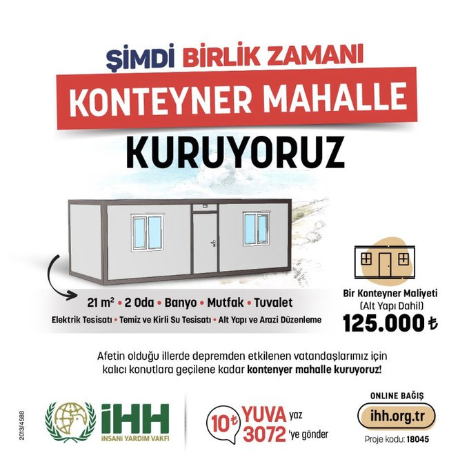 Her 12.500 mesaj bir konteyner ediyor, haydi bismillah.