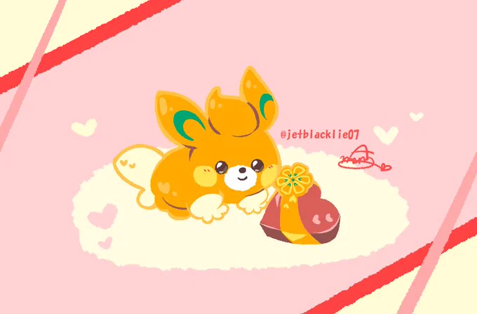 oh! パモさん!バレンタインチョコwatch!カワイイカワイイネ!!#バレンタインデー #ポケモンSV #バレンタインイラスト 