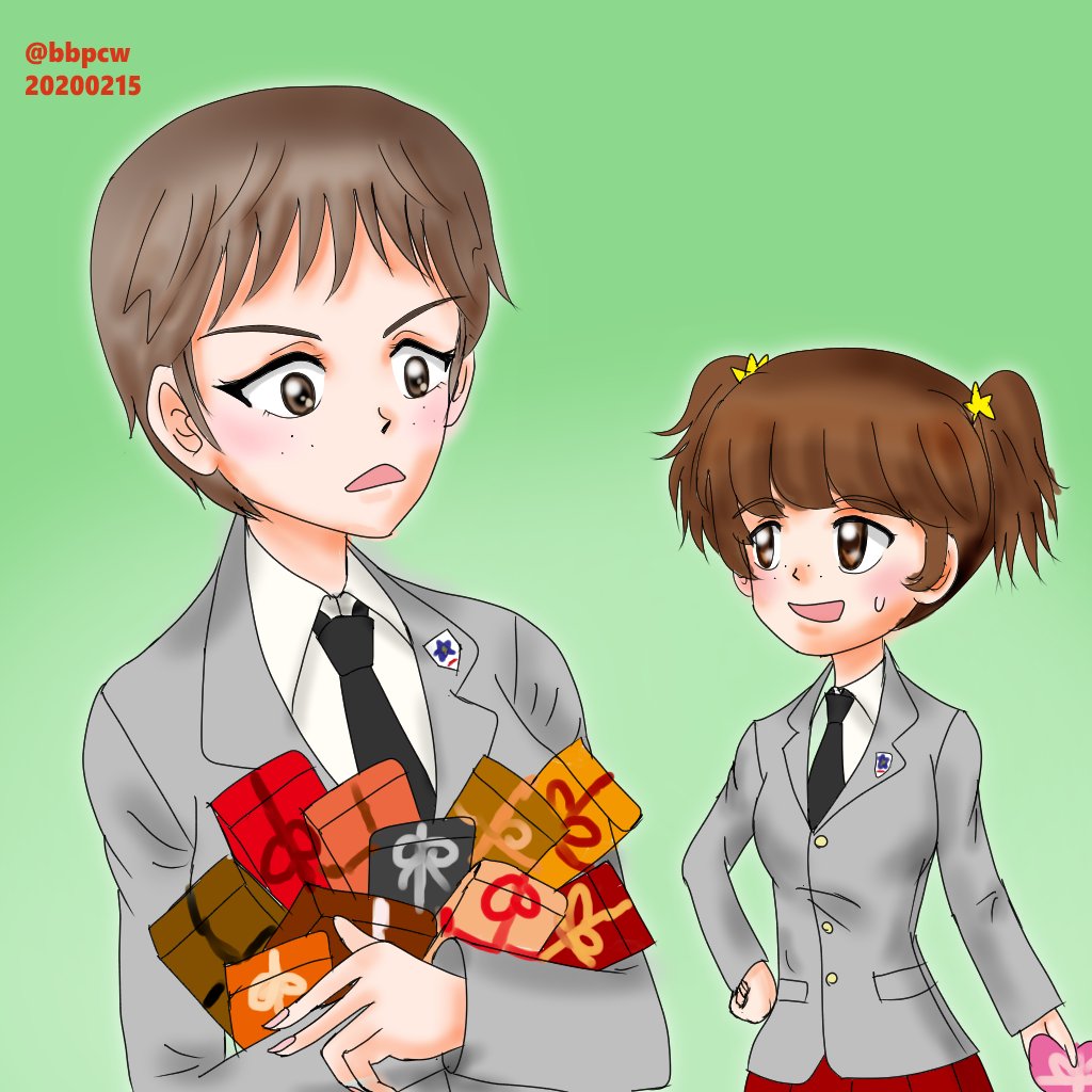 カルパッチョ(ガルパン) 「バレンタインデー絵再掲～#ガルパン 」|ビバ㌠ ユニバースのイラスト