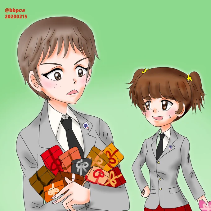 バレンタインデー絵再掲～#ガルパン 