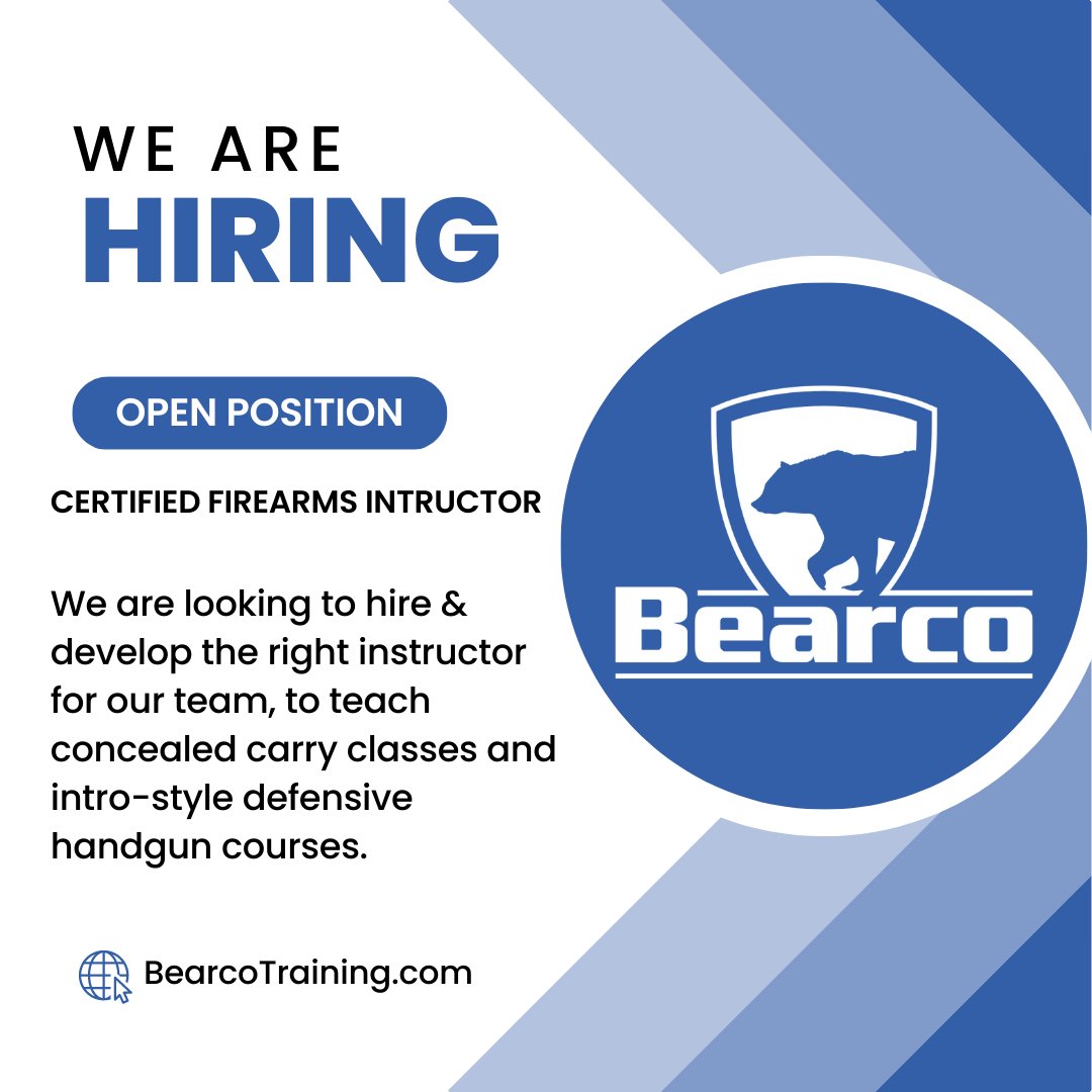 bearcotraining's tweet photo. Bearco is looking for the right certified instructor(s) to join our training staff. Are you this individual? 
Want to join our team? Send us your CV or résumé.
#respicefinem #belikeabear #wearehiring https://t.co/qTATpEjpSb