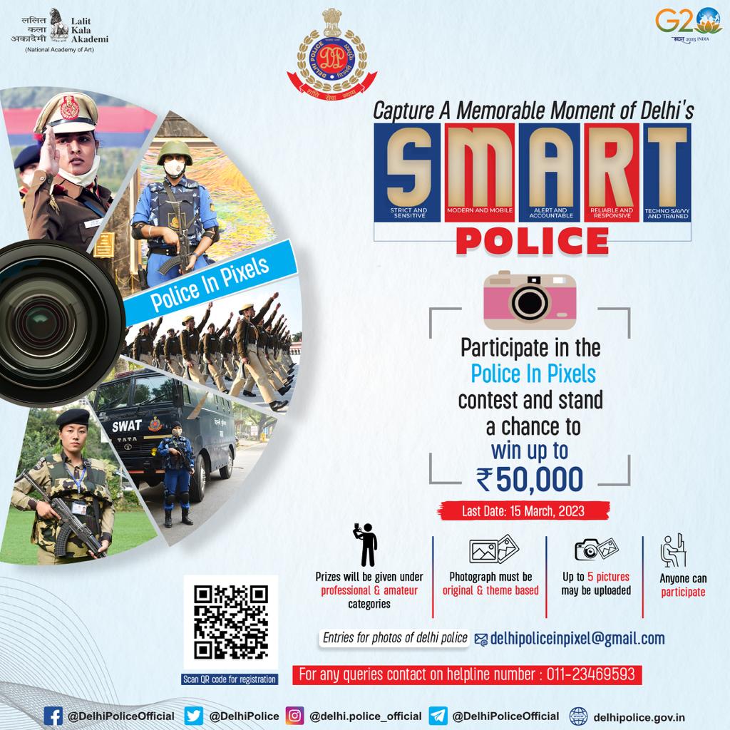 Is Photography your passion ? Upload your best shot of sensitive &amp; humane face of Delhi's SMART Police in "Police-in-Pixels Contest", and win prize up to Rs 50,000/-. Click the link below to upload the picture. <a href="/LalitKalaLKA/">Lalit Kala Akademi</a>
forms.gle/VM3nH52vBGQCoB…