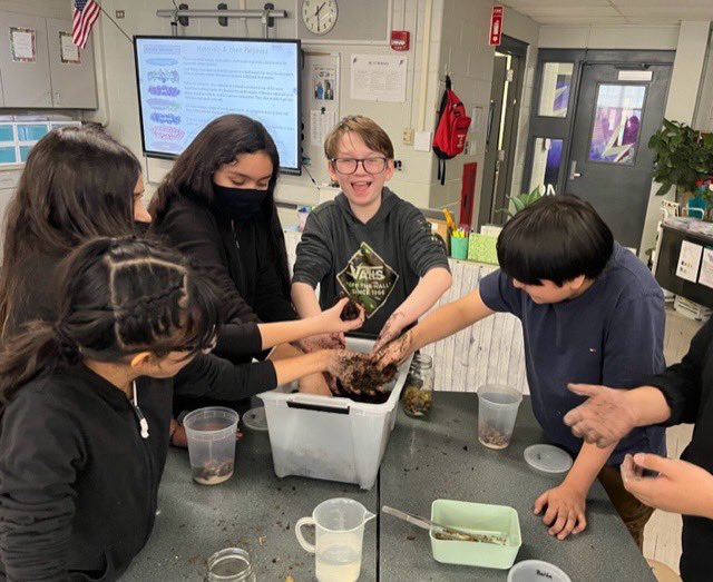 ccsd21london's tweet image. Our 6th grade science students are learning about natural systems by building terrariums. #sciencechat #21learns #bestriking