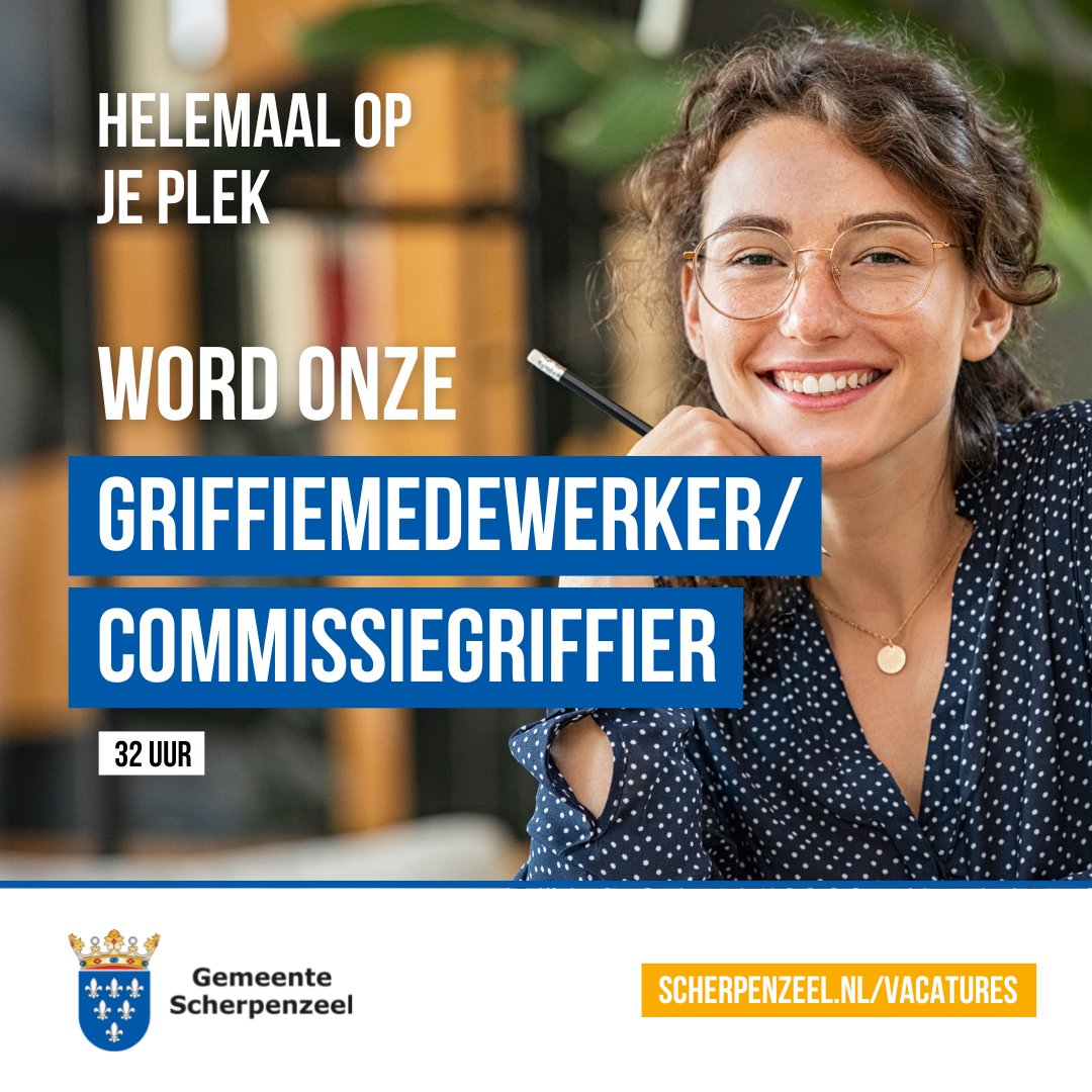 Met jouw administratieve vaardigheden de lokale politiek ondersteunen? Dat kan in Scherpenzeel! Ben je ambitieus, accuraat, en digitaal vaardig, dan hebben we een unieke kans voor je! Kijk op bit.ly/3Yvt98u en schrijf die brief!