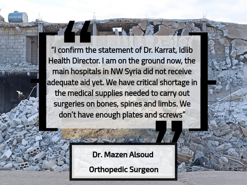 rana_jarhum's tweet photo. @UNReliefChief The storages at the hospitals are still empty. @WHOSyria should share info about the implementing partners and the content of the consignment with @sams_usa @UOSSM @SEMA_Org @FCDOGovUK @GermanyUN

#الأطباء_يناشدون
#doctors_plea
#Syria_earthquake
#afaddeprem
#Syrian_lives_matter https://t.co/ZTRBXySjnf