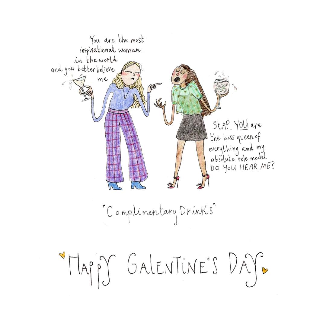Happy Galentine's Day to all gals, pals and galpals out there!

Here's the Cara Luna galentine's card design, also available as a birthday card! 🥳 #ecofriendlycards