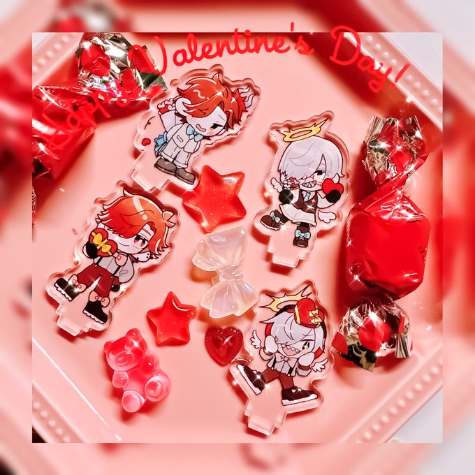 ⠀⠀-`  ̗ℍ𝕒𝕡𝕡𝕪𝕍𝕒𝕝𝕖𝕟𝕥𝕚𝕟𝕖   ̖́-⠀⠀のさん #Num_twe と一緒につくったVD &WDだ～さかアクスタがめちゃくちゃ大天才最強可愛いので見てください人間たち~~~ リプツリーに元絵  