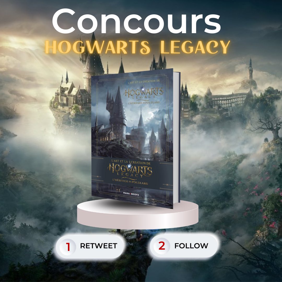 🎁 CONCOURS HOGWARTS LEGACY: 
Tente de gagner le magnifique artbook publié par Mana Books et découvre les secrets de fabrication du jeu vidéo ! 🥳

👉Retweet et abonne-toi pour participer

⏰ Fin le: 20/02/2023

#concours #hogwardslegacy #concourstwitter #Harrypotter