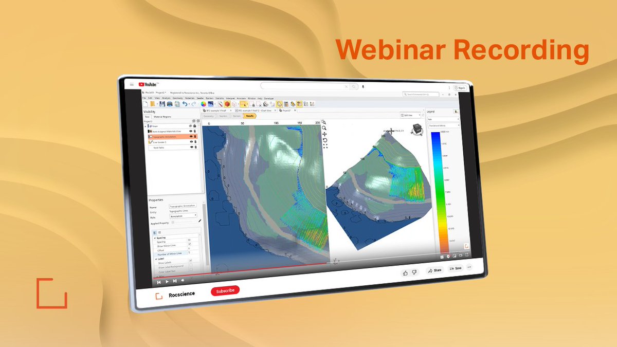 Rocscience's tweet image. Keep your team up-to-date on rockfall analysis by sharing the recorded webinar &apos;Enhanced Rockfall Analysis using RocFall2 and RocFall3&apos; by Dr. Grace Huang on the Rocscience YouTube channel. bit.ly/3YpZ8Xj

#RSWebinar #RockfallAnalysis #GeotechnicalEngineering
