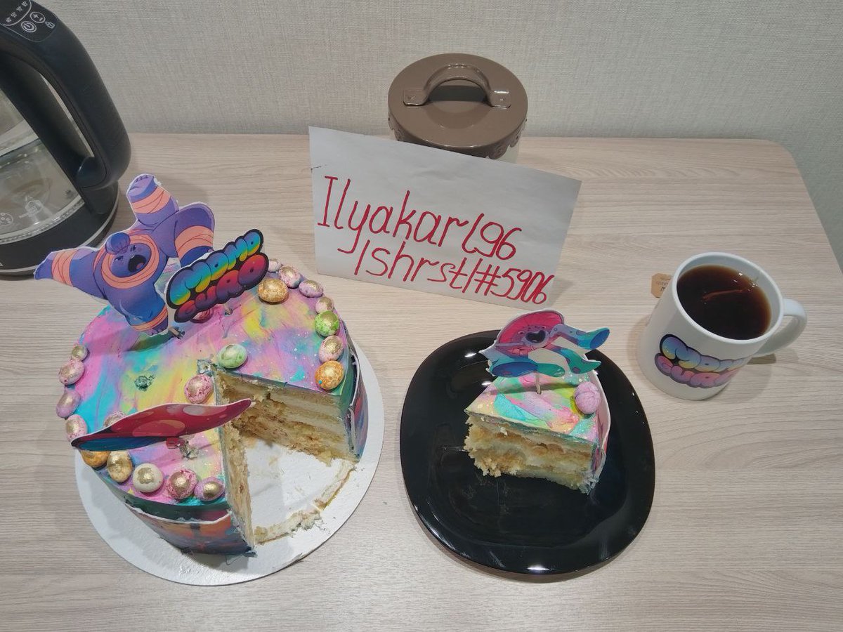 ilyakartel96's tweet photo. #MomoShrooms 
@MomoguroNFT
@holoself
 My mushroom cake characters are made from edible 
 photo print https://t.co/NDRVJabJDv